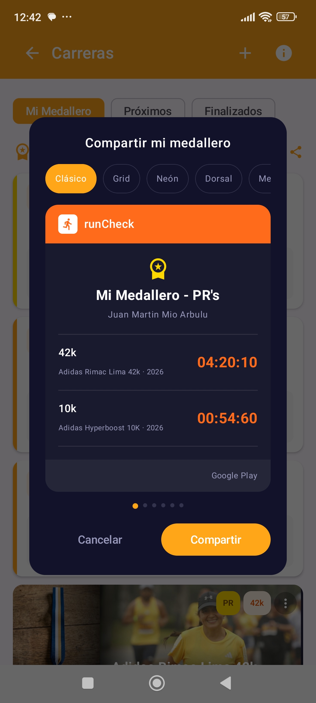 Compartir el medallero en distintos estilos