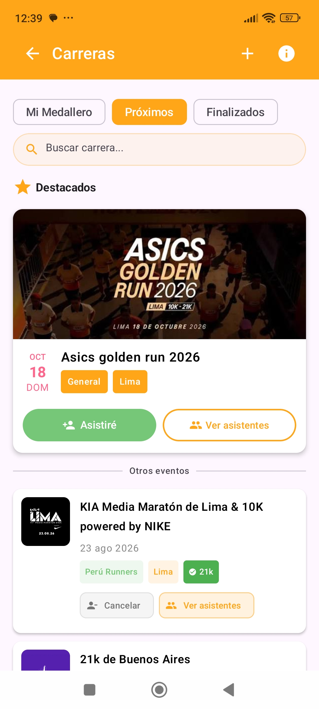 Próximas carreras destacadas