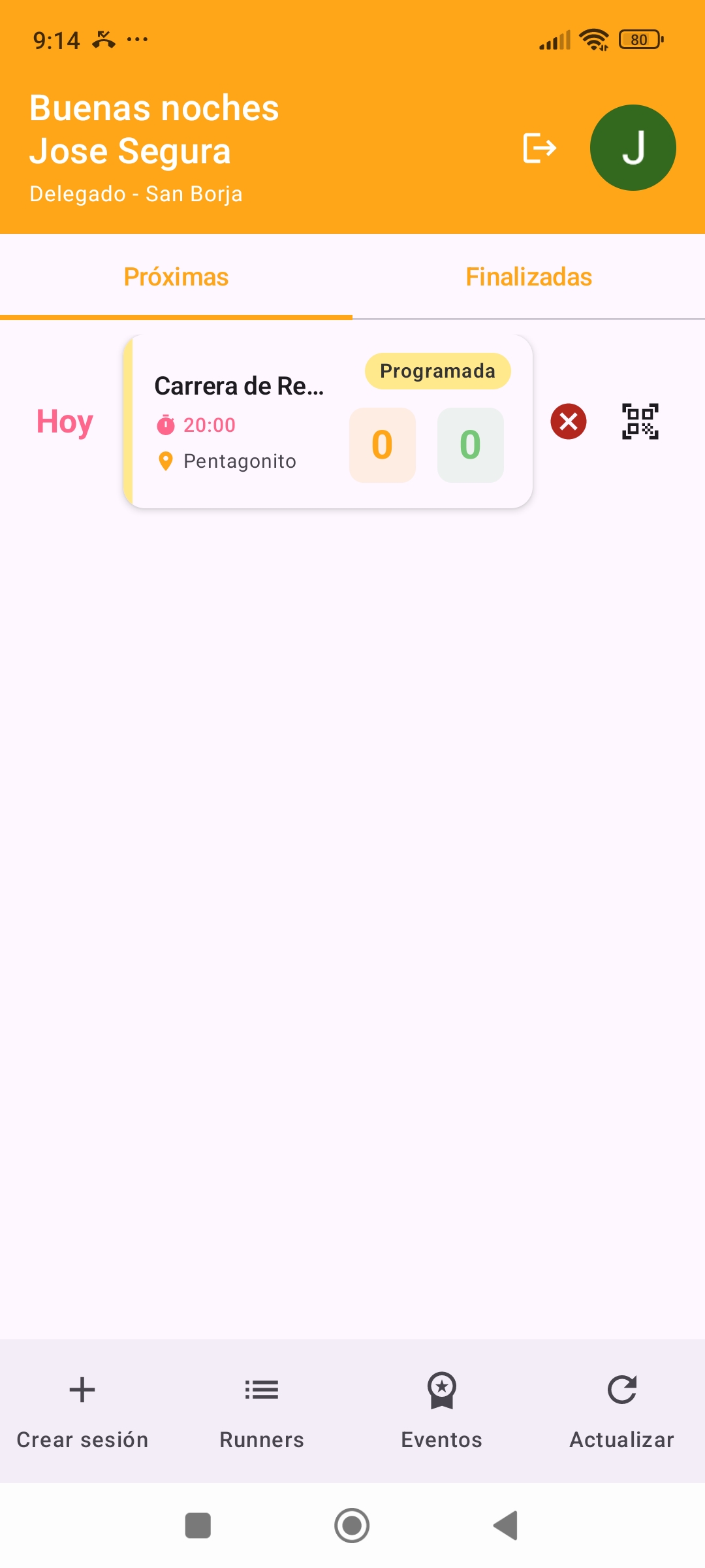 Bandeja de sesiones del delegado