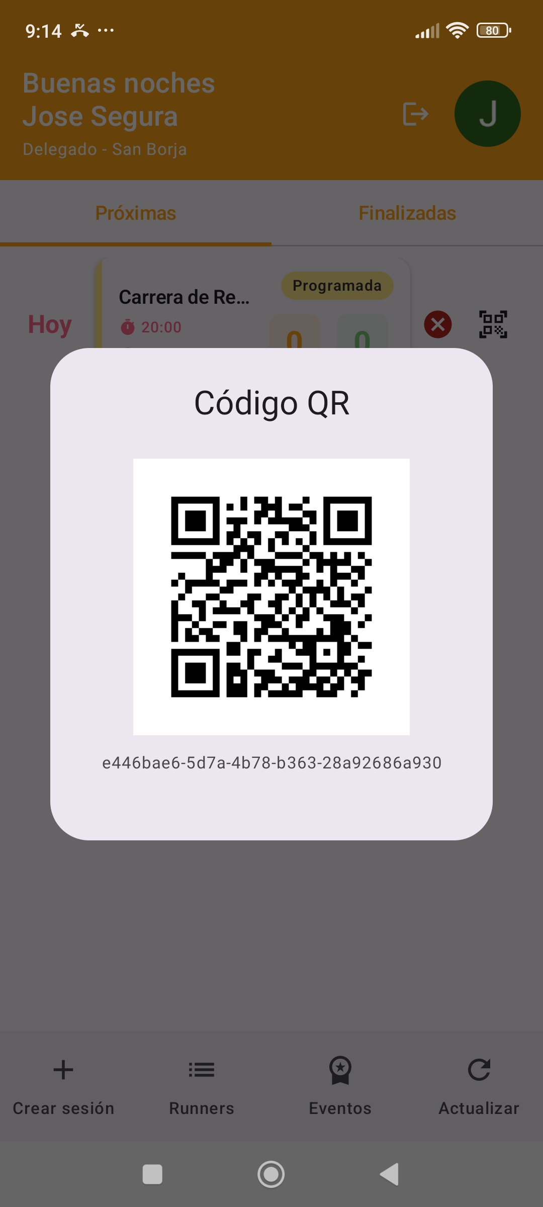 Código QR de asistencia a la sesión